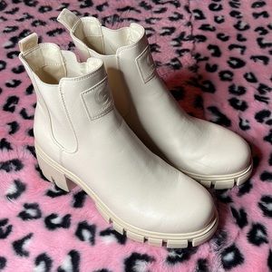 Cream Ankle Chelsea Boots Bootie